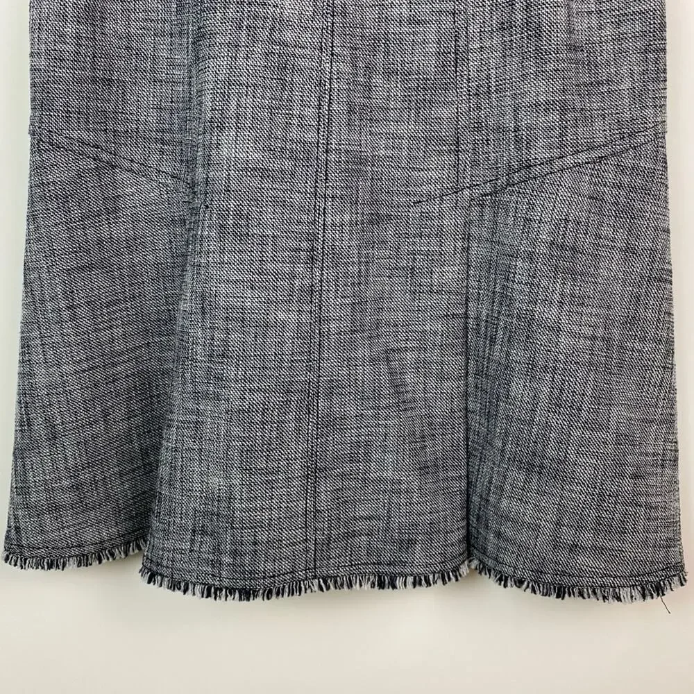 Rebecca Taylor Women's Sleeveless Slub Twill Dress Black and White Size 8 - Picture 4 of 11